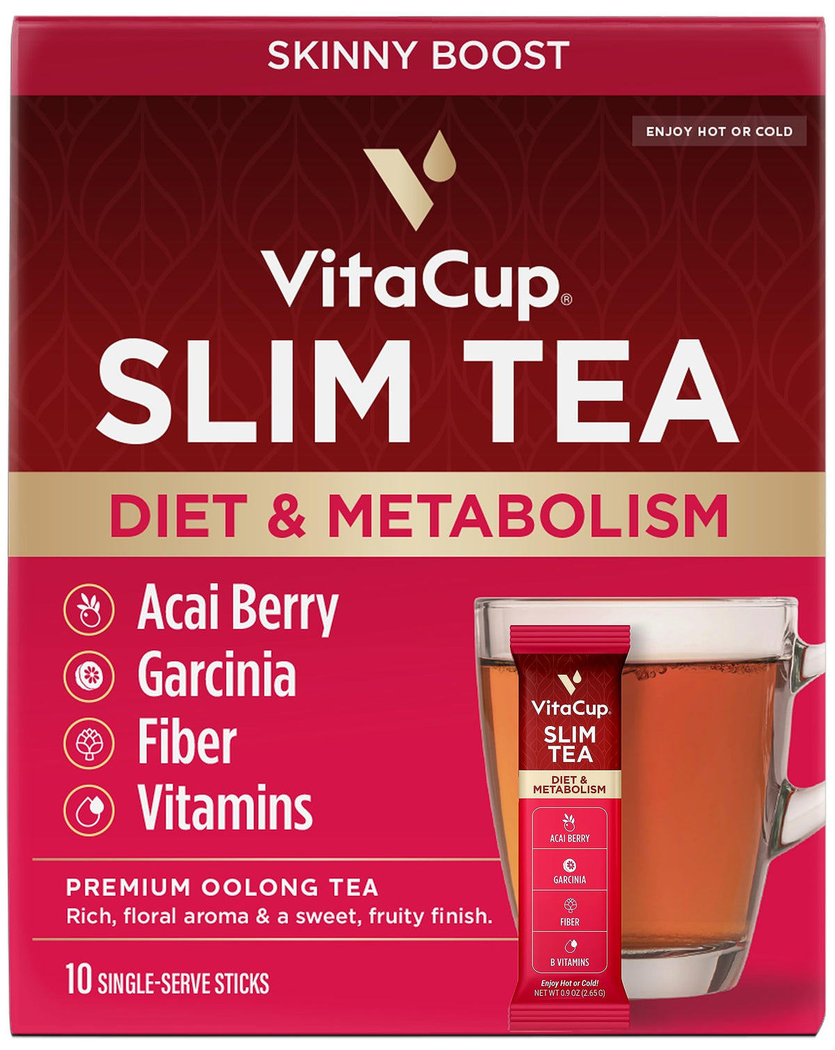 VitaCup slim front packaging showing 10-count box and quick benefits