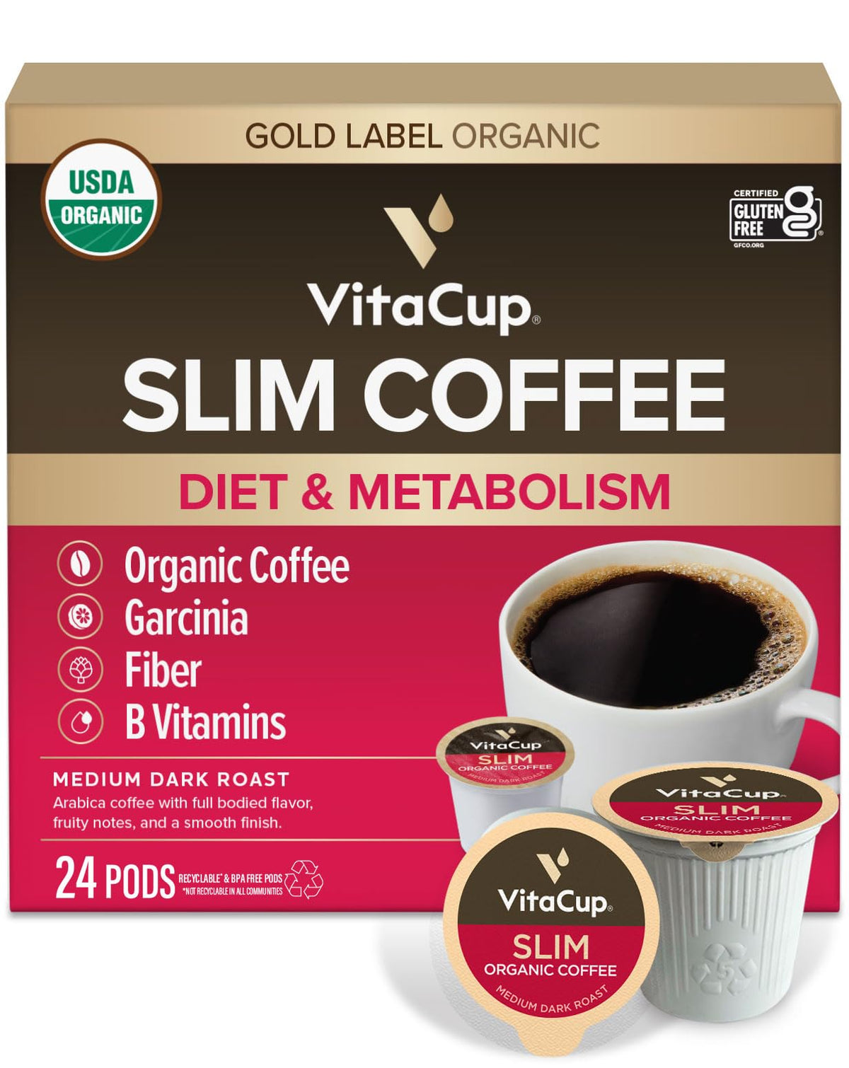 VitaCup front packaging showing 24ct box and product name for quick identification