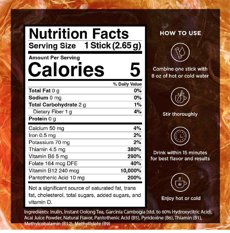 VitaCup slim nutrition label close-up highlighting B vitamins information