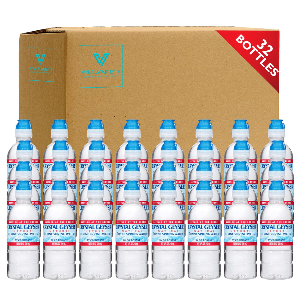 VITALVARIETY front packaging view showing compact 8oz bottles and sports caps for easy transport