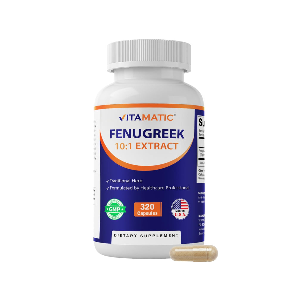 Vitamatic front label showing product name and 320 capsules benefit visibility