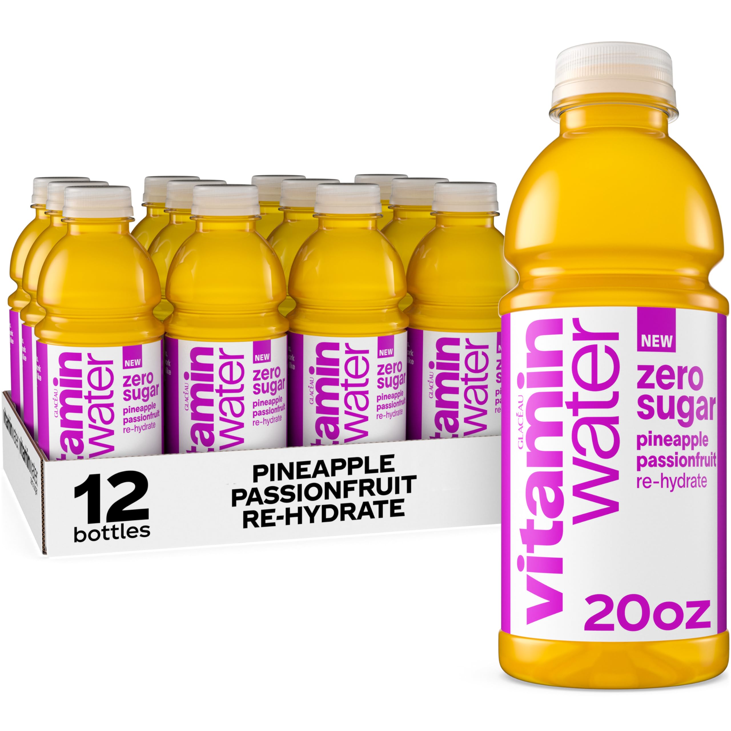 vitaminwater front packaging showing pineapple passionfruit and benefits