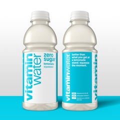 vitaminwater pouring into an ice-filled glass for refreshing taste