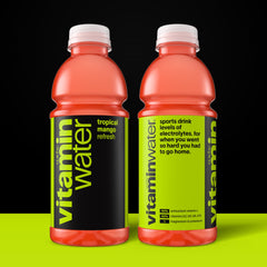 vitaminwater refresh label closeup highlighting ingredient and vitamin information
