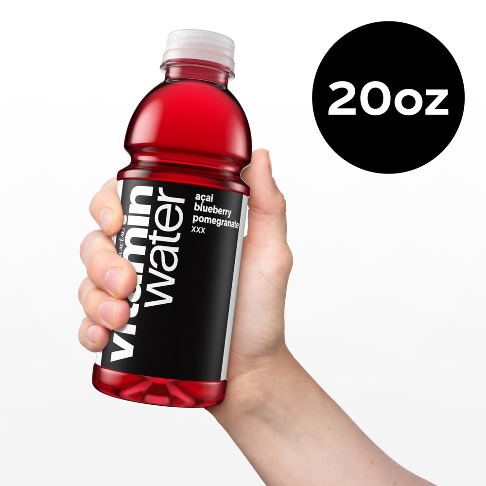 vitaminwater XXX bottles stocked in a fridge showing convenience for daily access