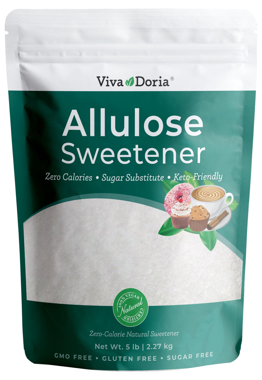 Viva Doria front-packaging showing 5 lb bag and clear product labeling, convenient for stocking