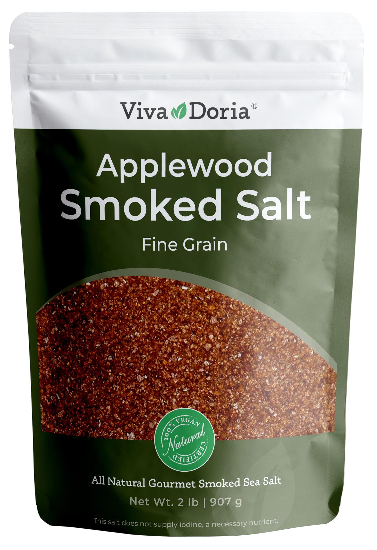 Viva Doria front pouch showing label and resealable 2 lb bag, convenient storage