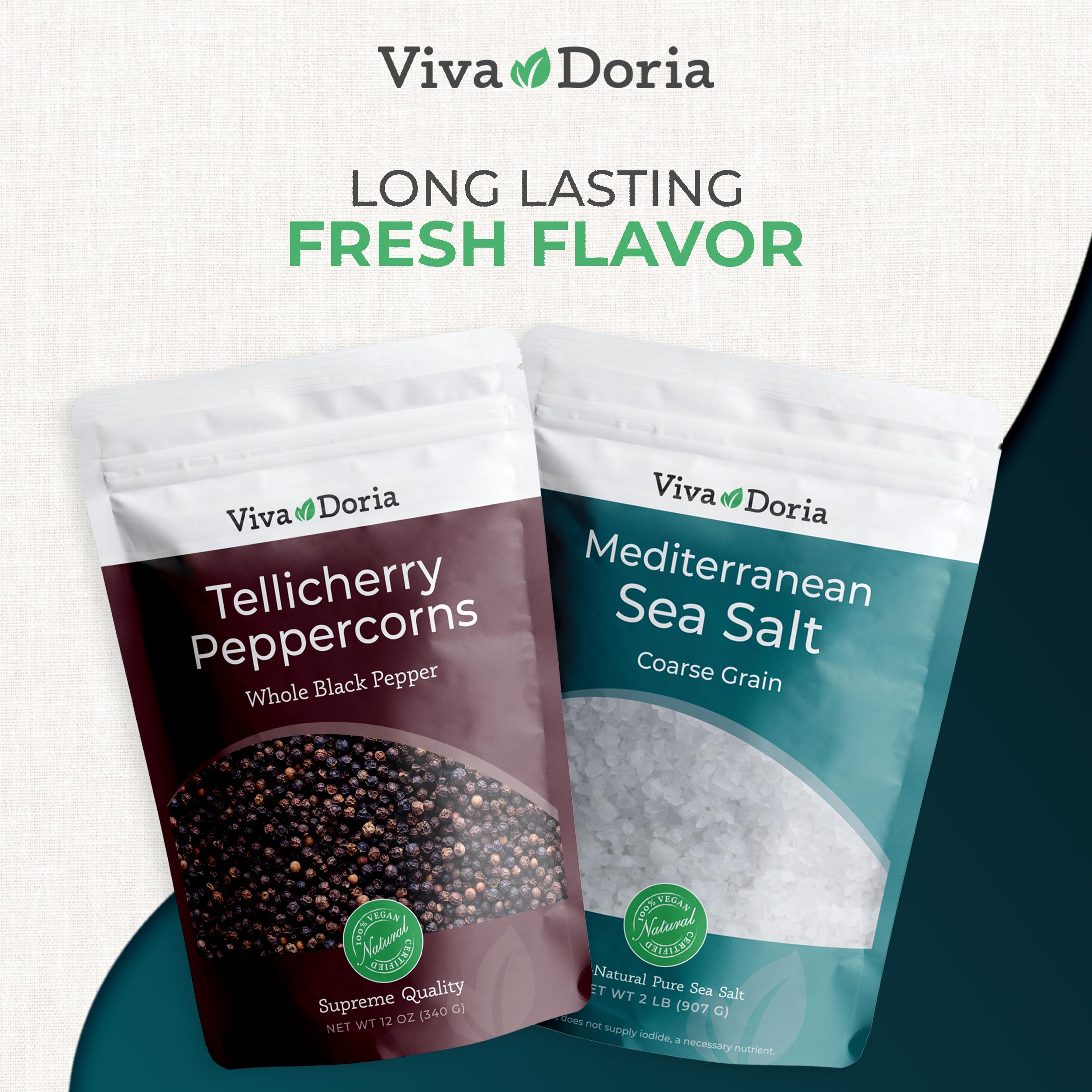 Viva Doria seasoning set staged in a kitchen showing versatile everyday use