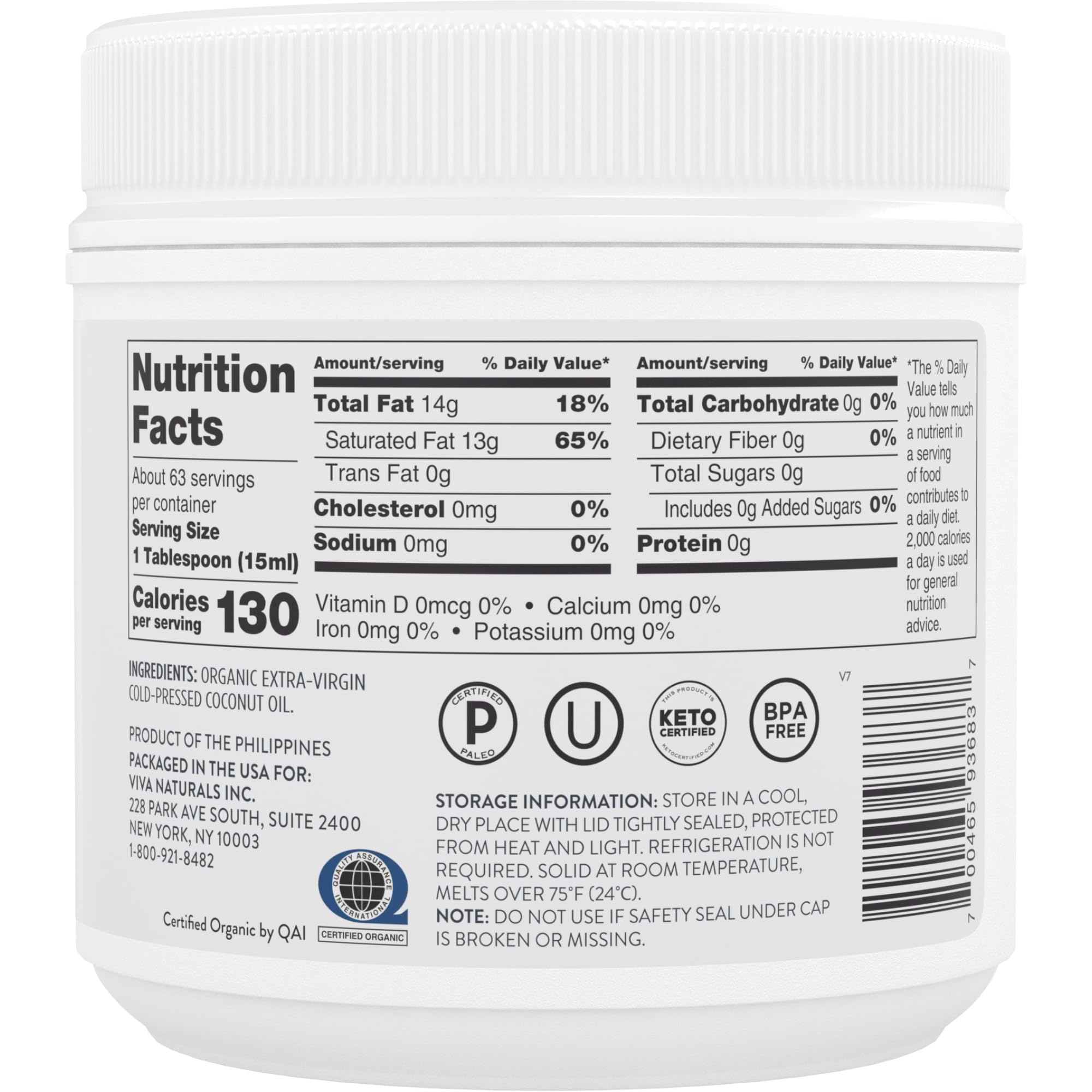 Viva Naturals certifications close-up: USDA Organic and Non-GMO for quality assurance