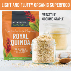 Viva Naturals close-up of larger quinoa seeds highlighting texture benefit