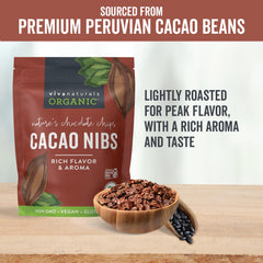 Spoonful of Viva Naturals nibs portioned for recipes and convenient use