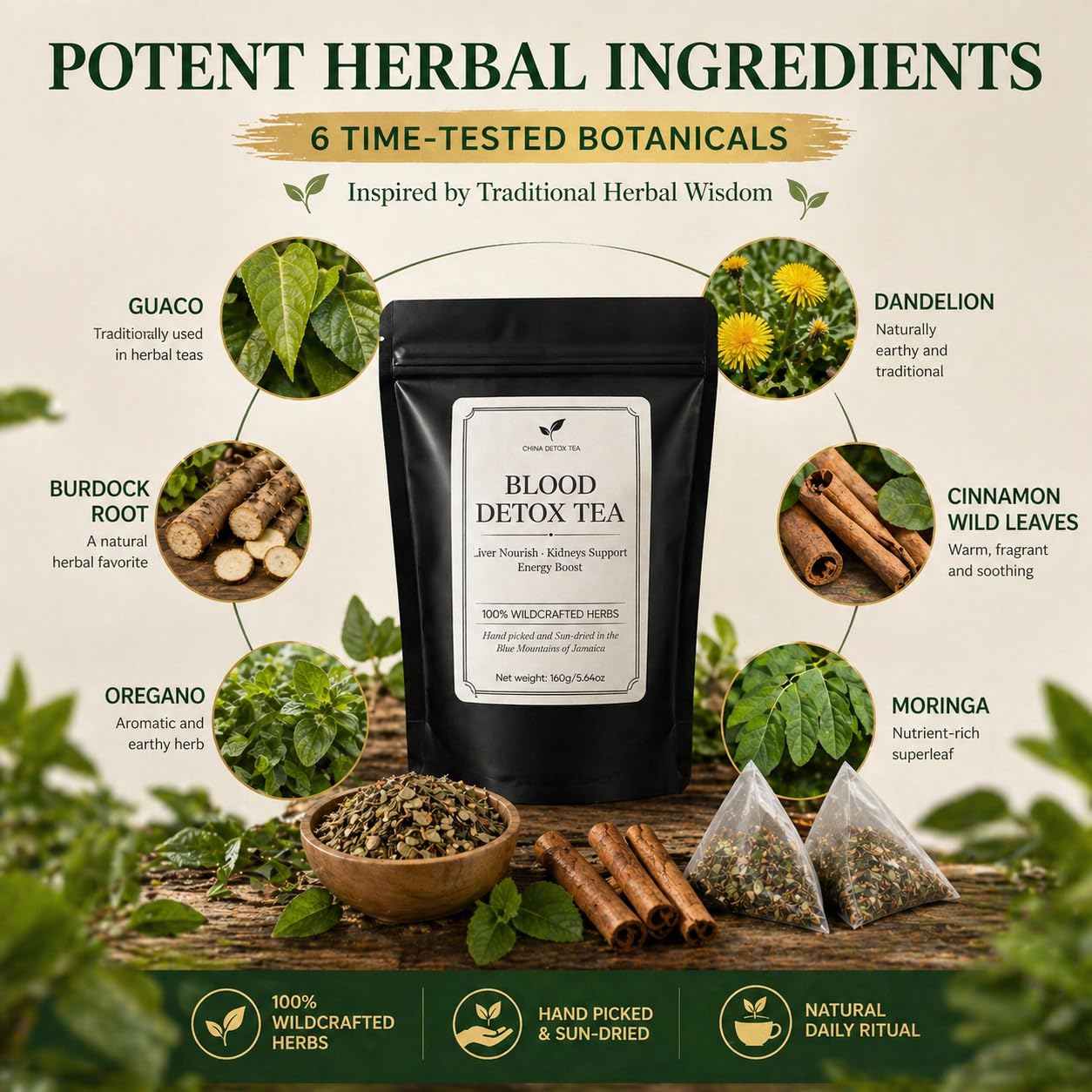 VivaMelhor tea steeping in a cup Jamaican-style producing warming, caffeine-free comfort