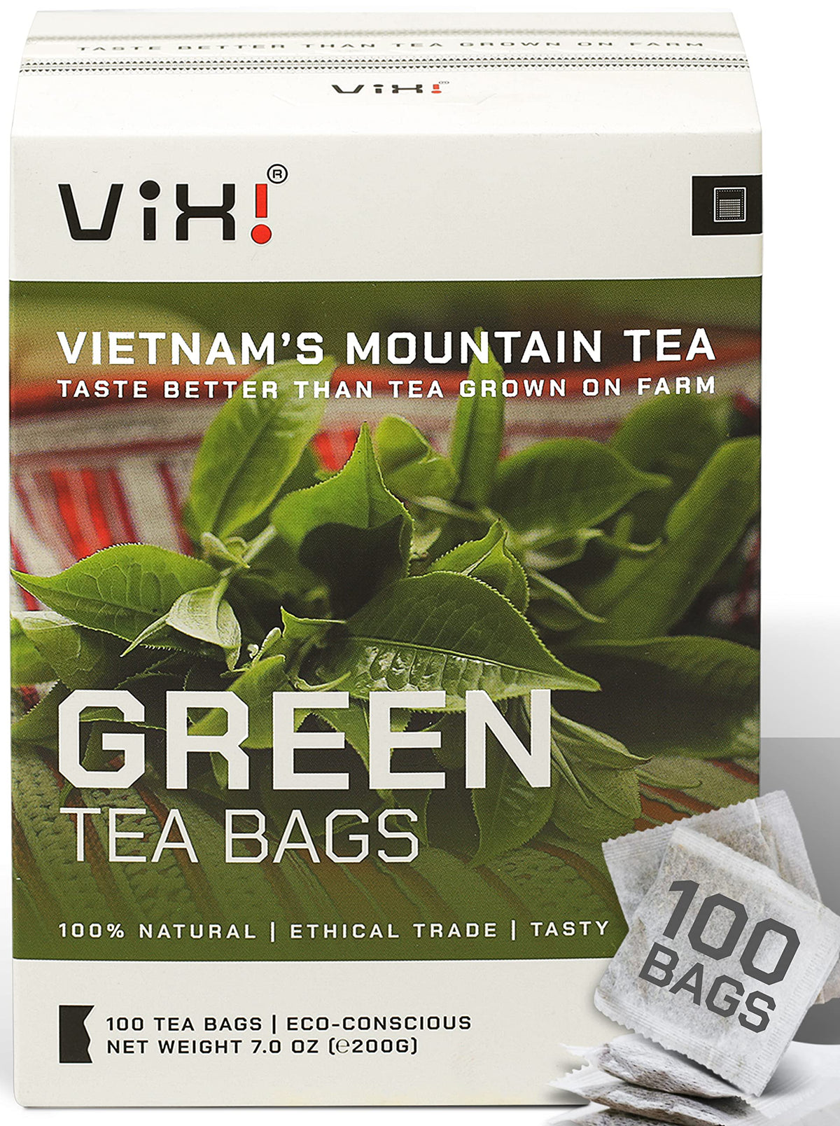 VIXI front packaging showing 100-count box and natural branding for convenience