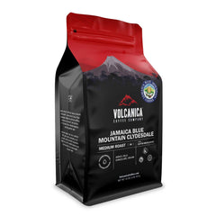 Volcanica front packaging showing certified Jamaican Blue Mountain freshness benefit