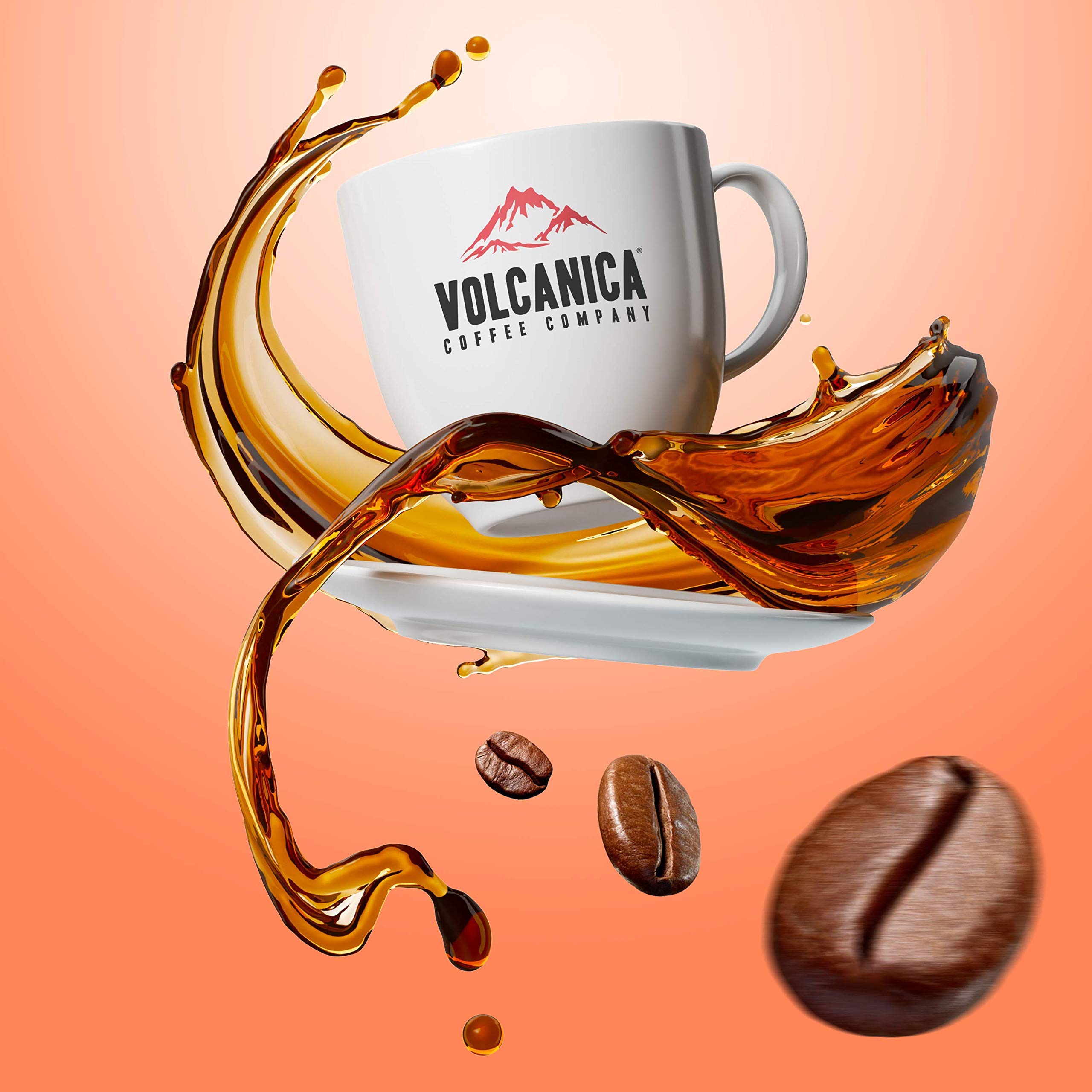 Volcanica Coffee beans next to a ruler for size and AA grading