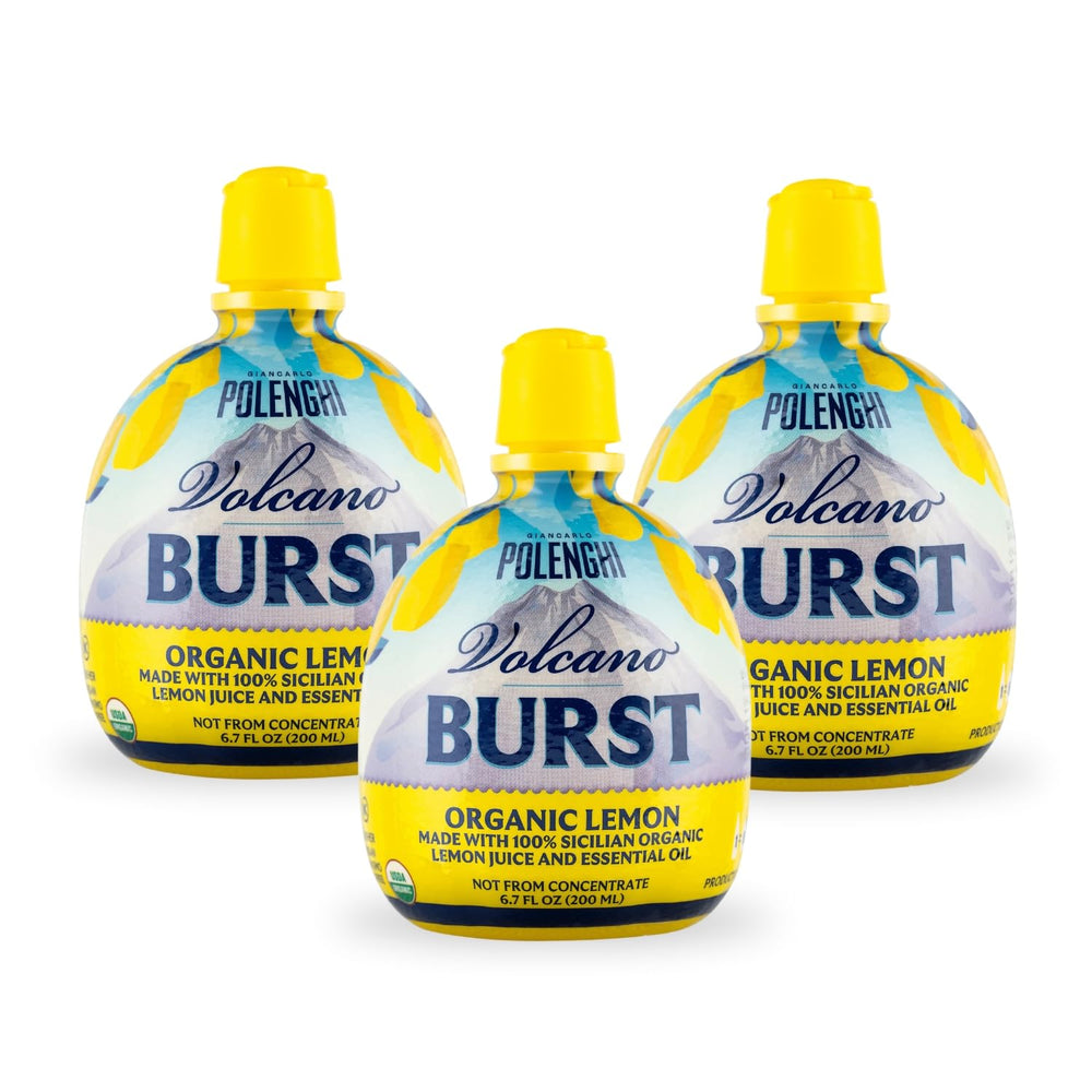 Italian Volcano front packaging showing 6.7 oz bottle and organic label for convenience
