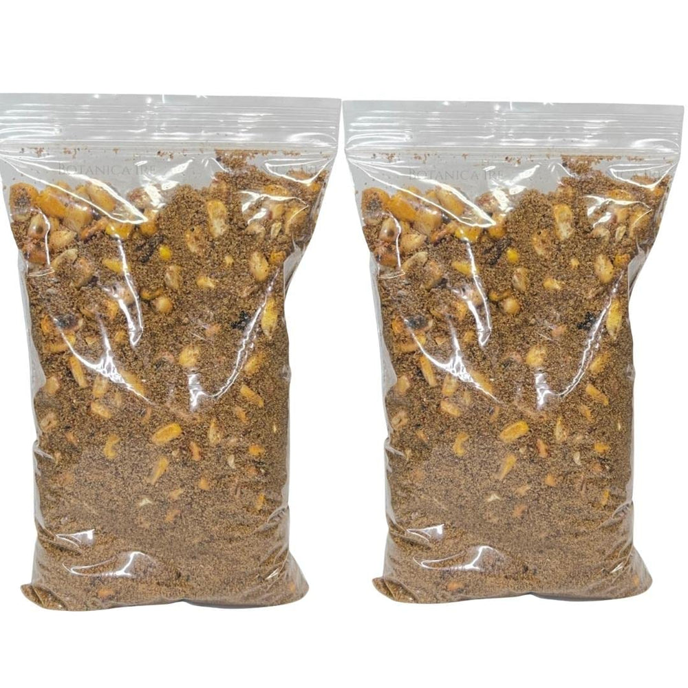 VONLIMEN front package showing maiz jutia and smoked fish for ritual use, ready for altar