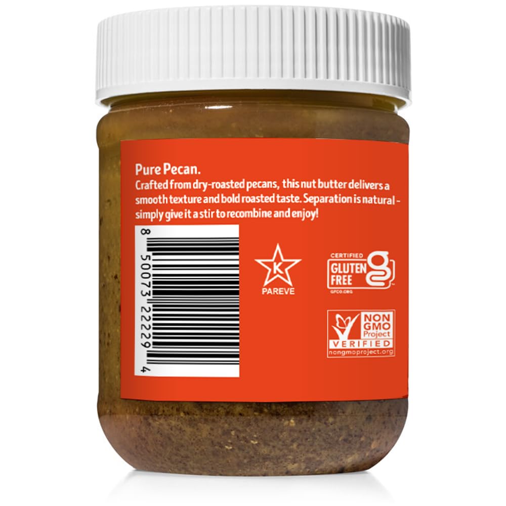 Vör pecan butter closeup texture highlighting creamy smoothness and richness
