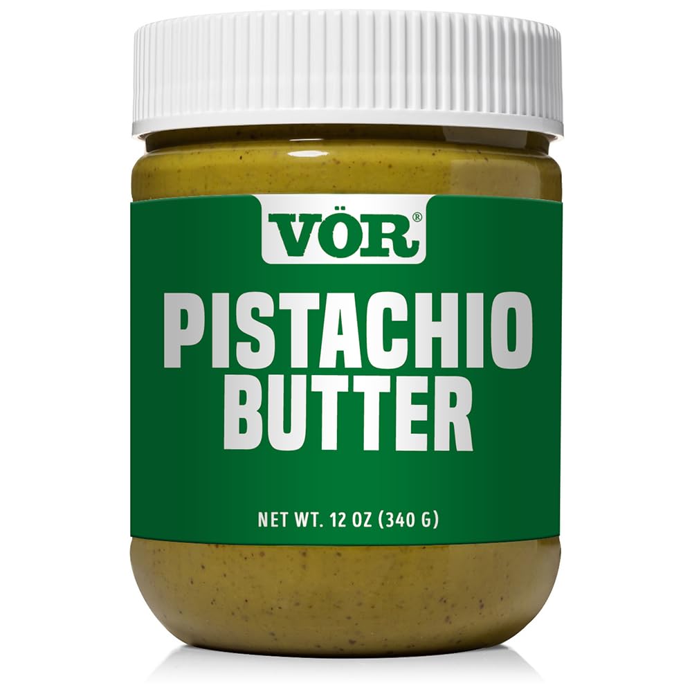 Vör jar front label showing pistachio butter and premium packaging benefit