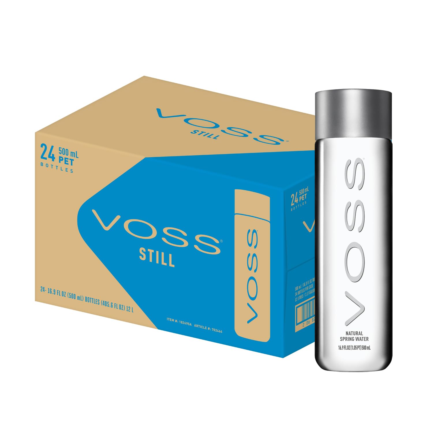 VOSS 24-pack front packaging showing clean design and bulk convenience