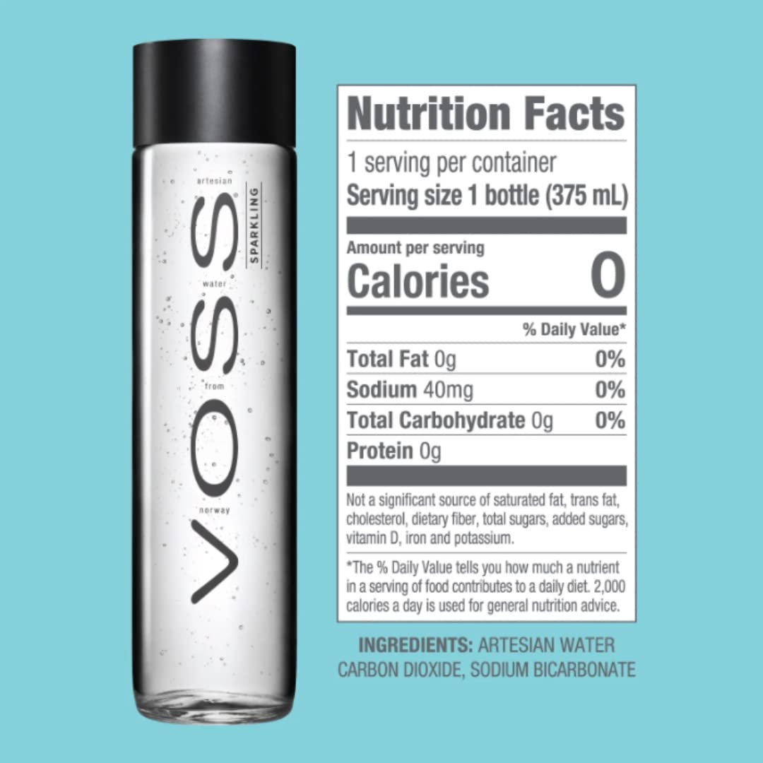 VOSS label and cap detail showing branding and preservative benefit