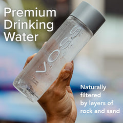 VOSS bottle wide-mouth close-up demonstrating easy fruit infusion