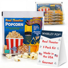 Wabash Valley Farms front packaging showing five theater popcorn kits for convenience