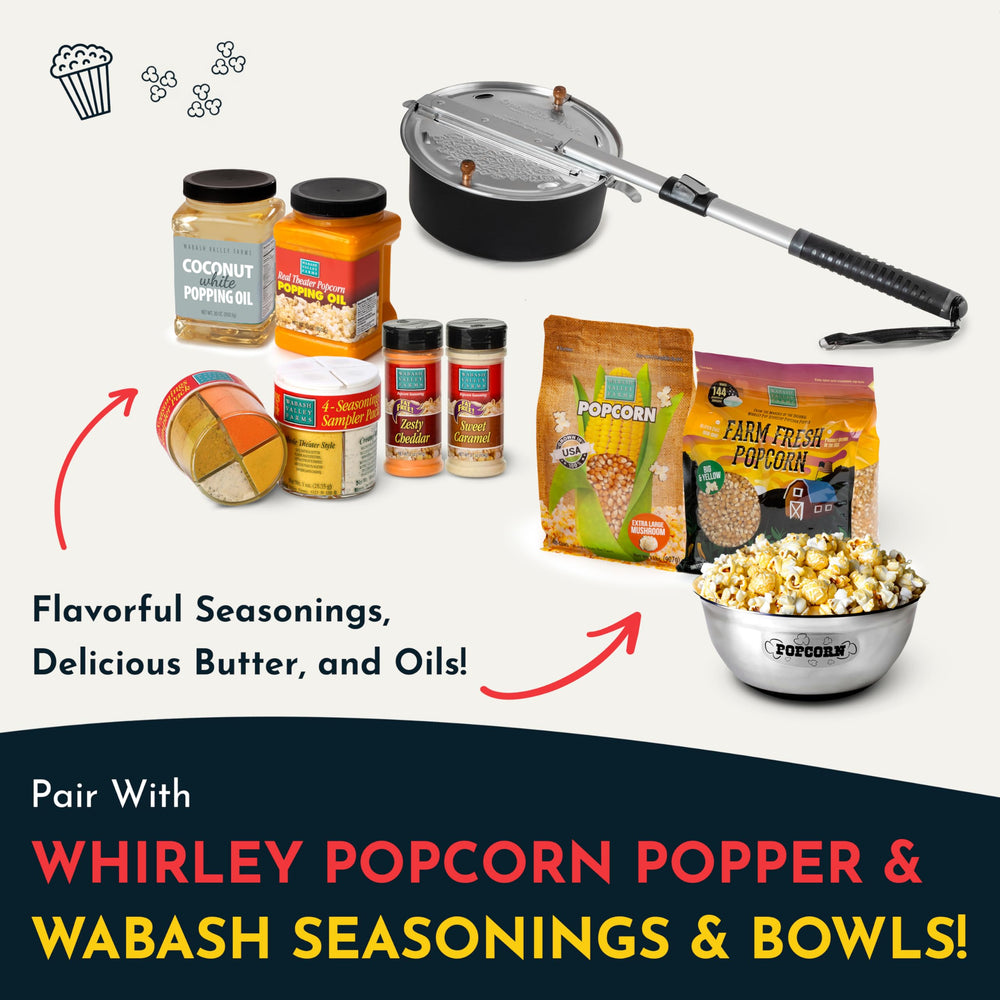 Wabash Valley Farms popcorn served in living room setting for easy movie-night serving