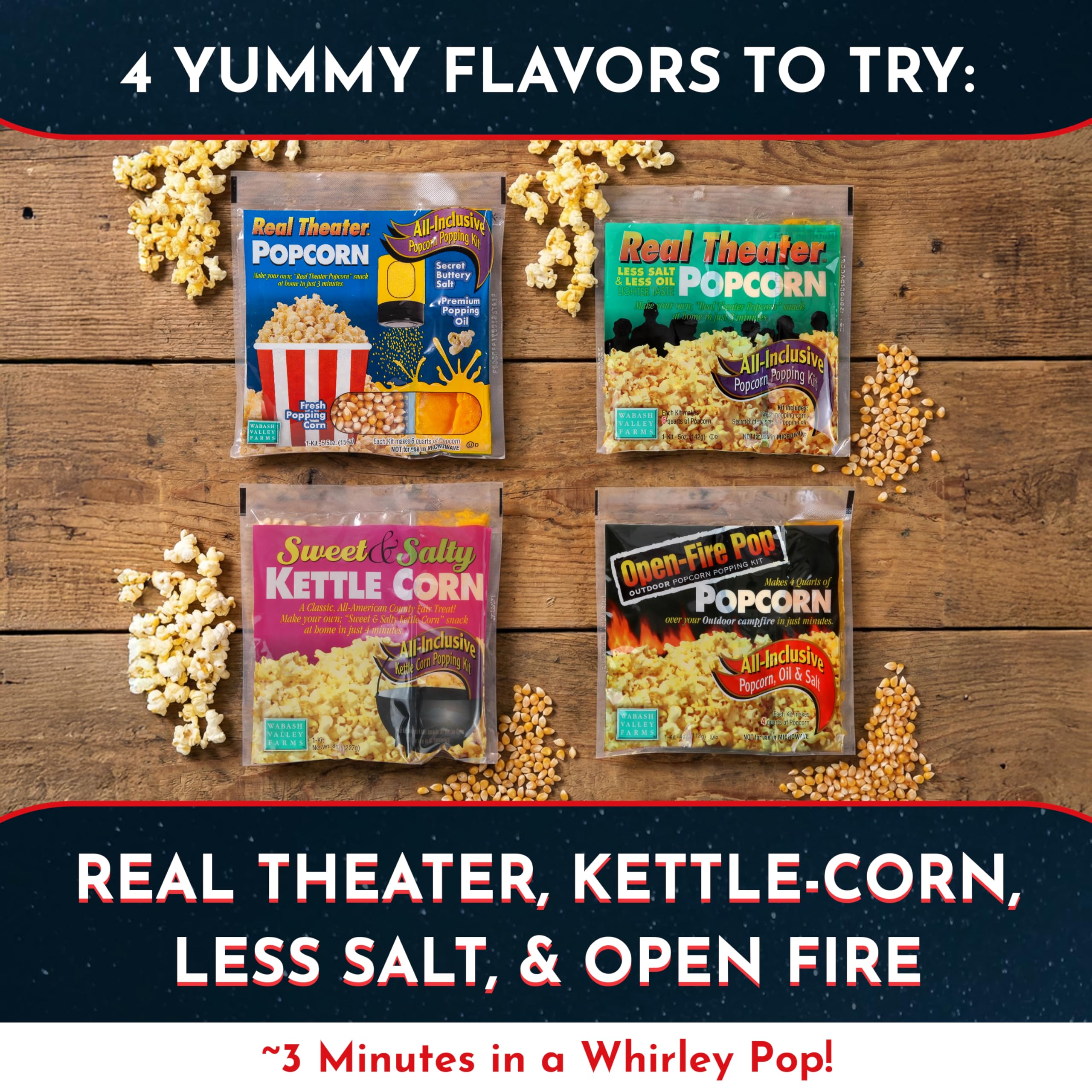 Wabash Valley Farms bowl of freshly popped popcorn, golden color and classic taste