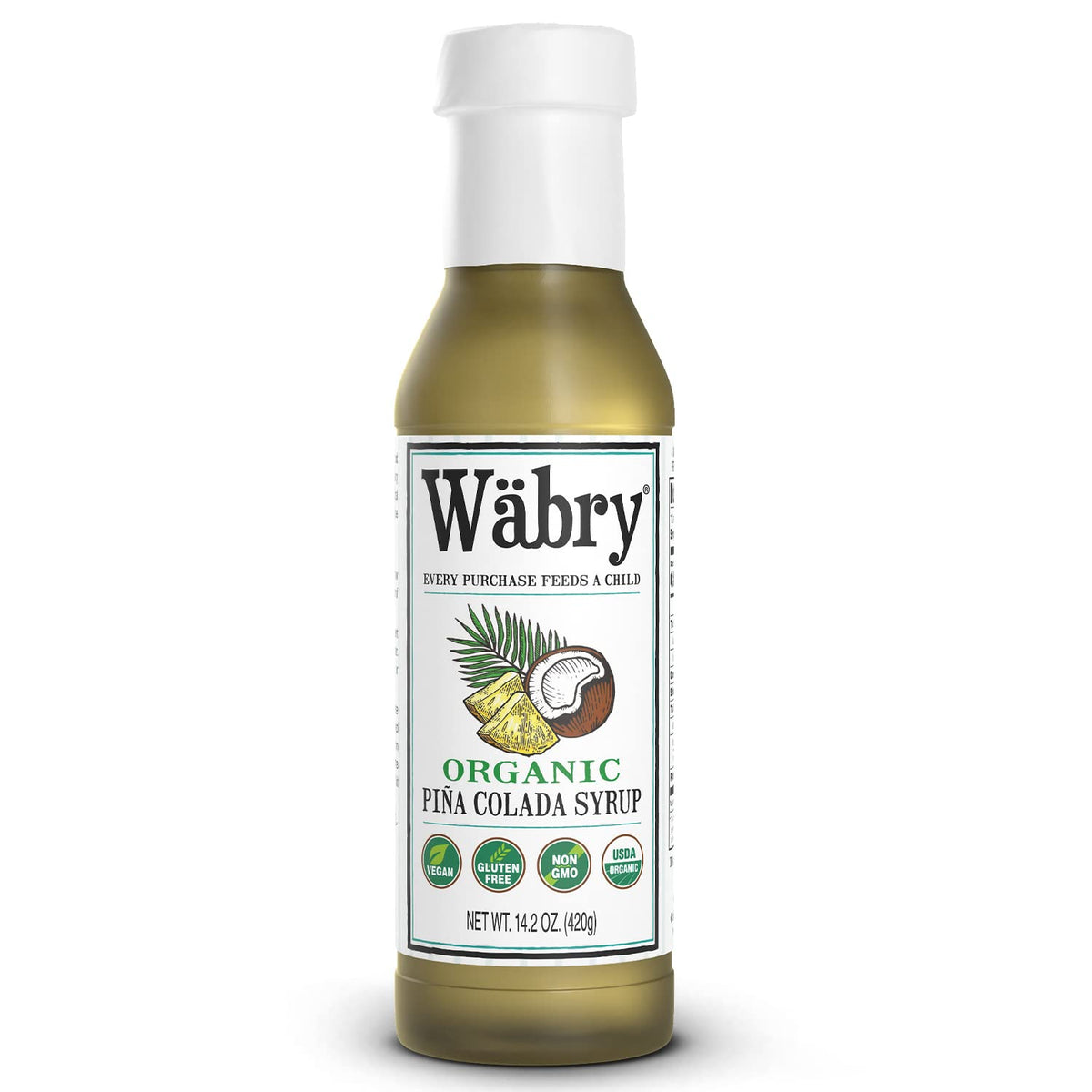 Wabry bottle front showing label and tropical branding for easy selection