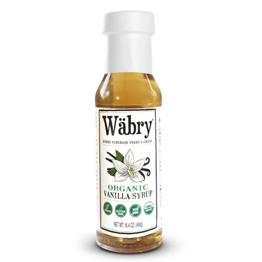 Wäbry front bottle showing label and size, highlights organic benefits