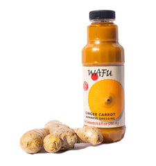 WAFU dressing texture pouring from bottle showing smooth, zesty consistency for salads