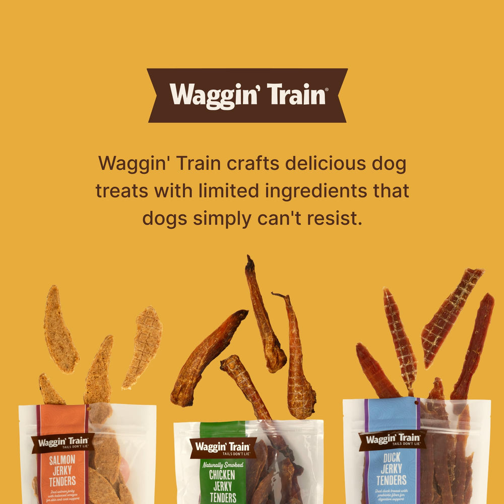 Waggin' Train ingredient label close-up emphasizing simple ingredients and transparency