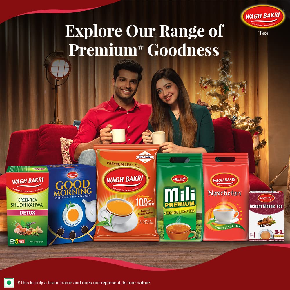 Wagh Bakri cup on breakfast table conveying homely warmth and grab-and-go ease