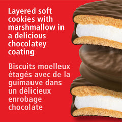Close-up of Wagon Wheels cut open showing marshmallow and chocolate coating, highlighting soft texture