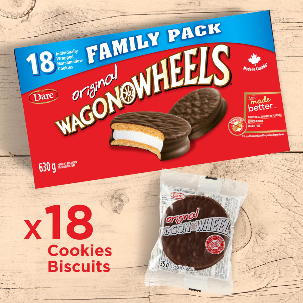 Individually wrapped Wagon Wheels cookie with brand visible, ideal for on-the-go snacking and portion control