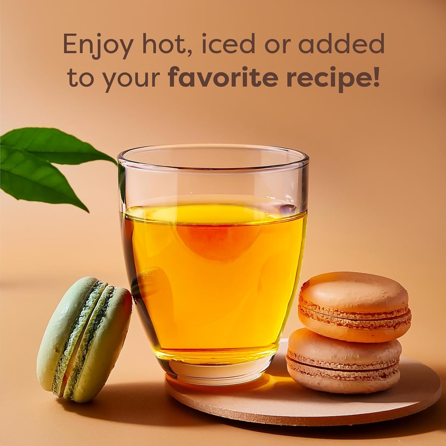 Kitchen counter scene with Waka tea and cup, effortless daily tea ritual