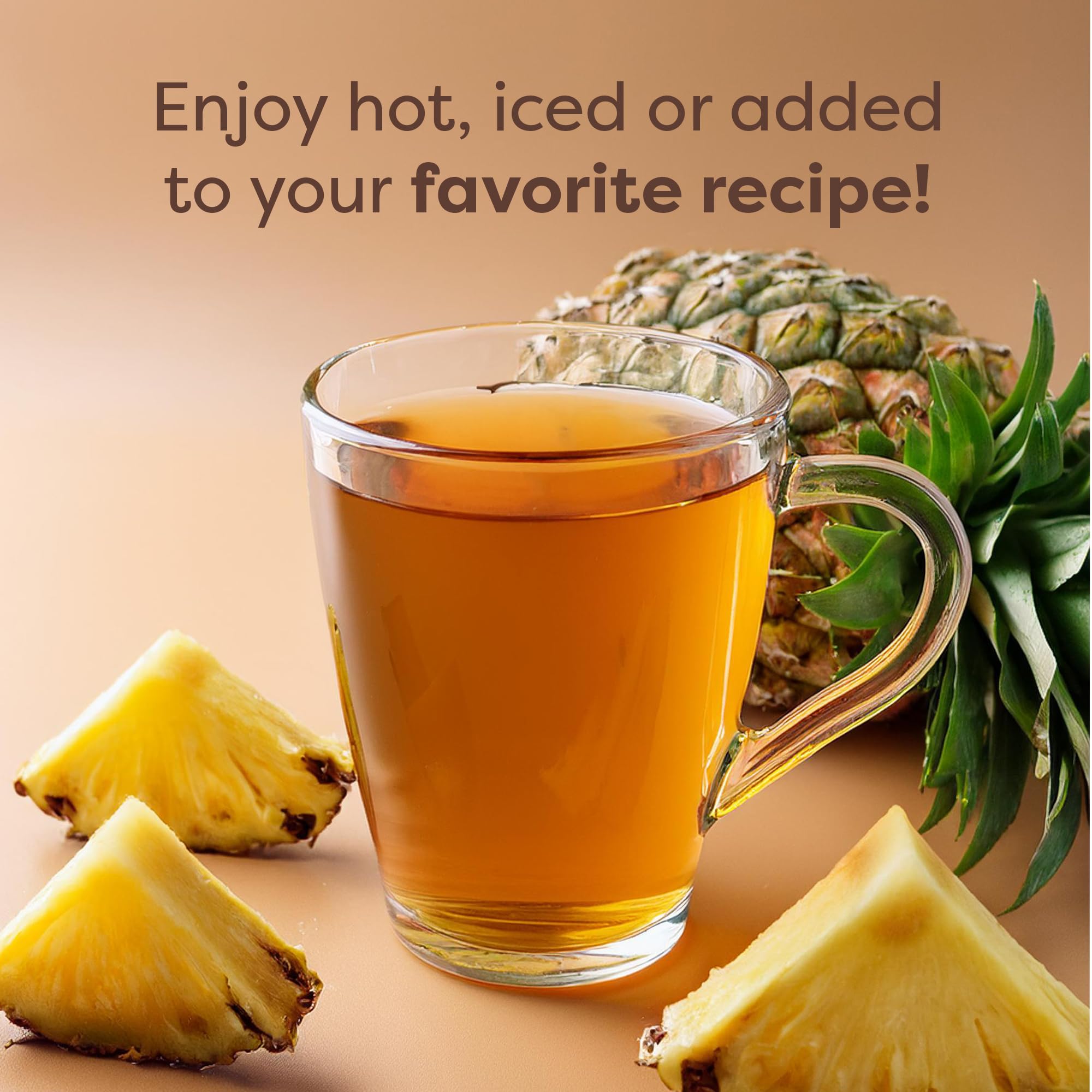 Waka Coffee pineapple tea used in cocktail and dessert showing versatile recipe use