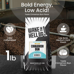 Wake The Hell Up! close-up of ground coffee texture highlighting rich roast and smoothness