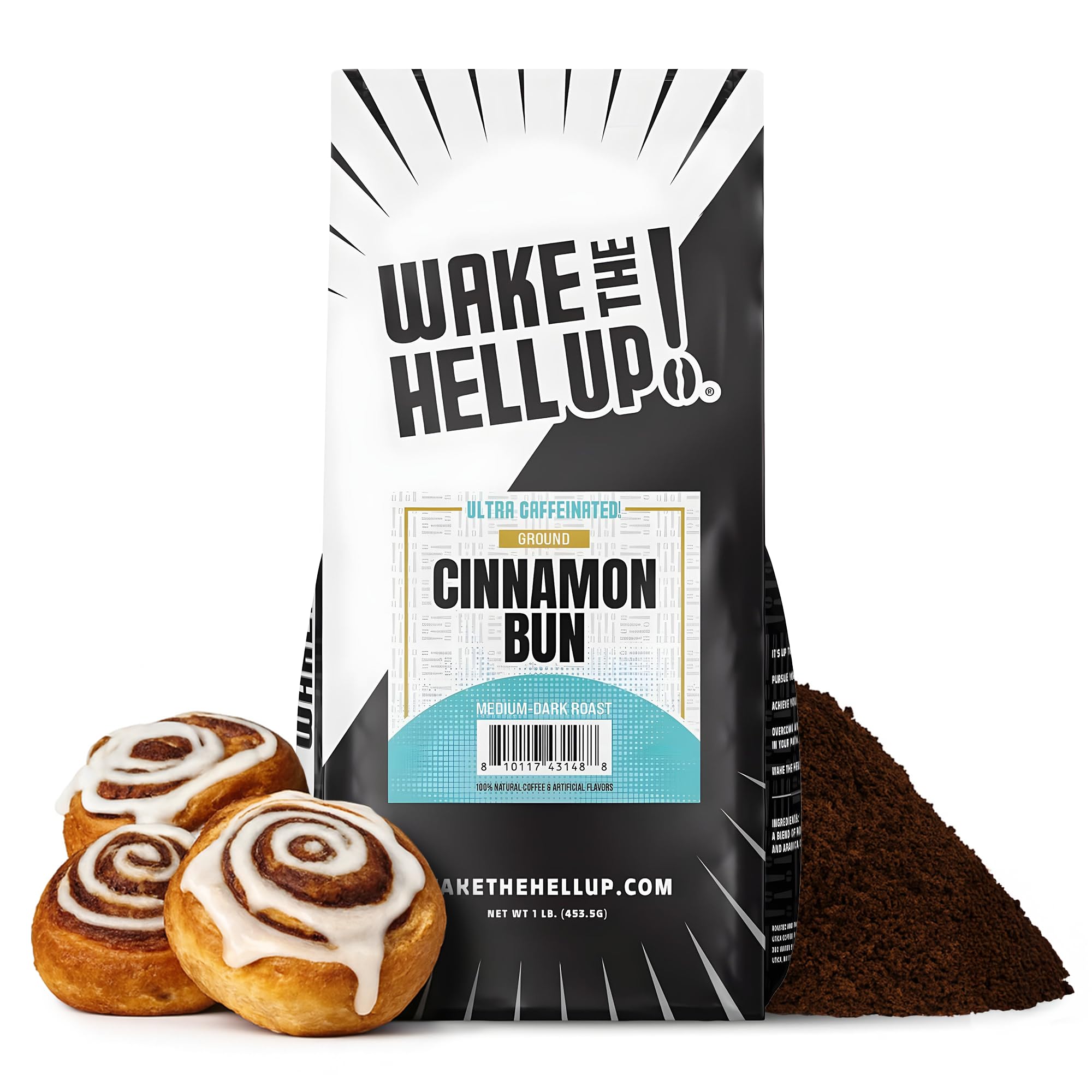 Wake The Hell Up! front packaging showing one-pound bag and bold branding for convenience