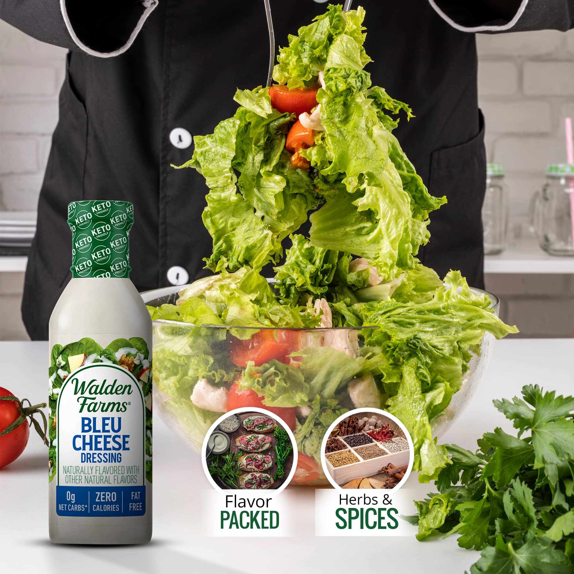 Walden Farms bottle next to ruler illustrating 12 ounce size and portion control