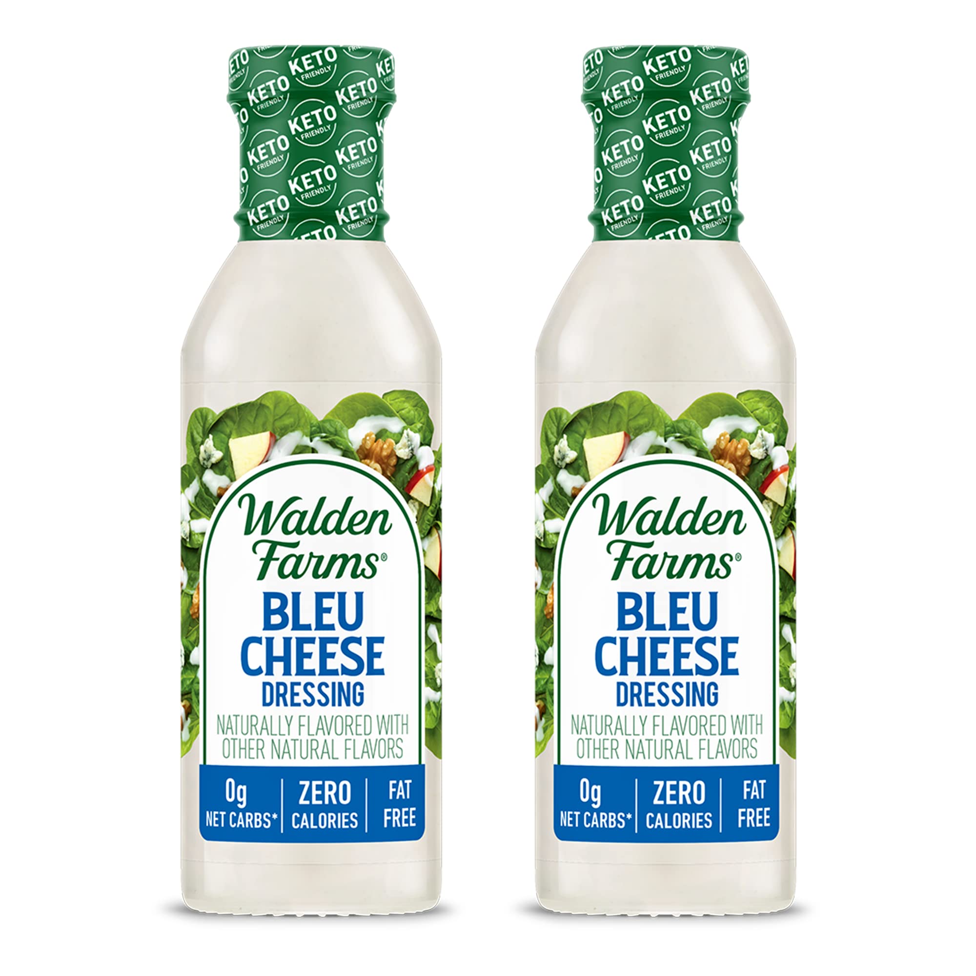 Walden Farms front packaging showing bold bleu cheese flavor and calorie-free benefit