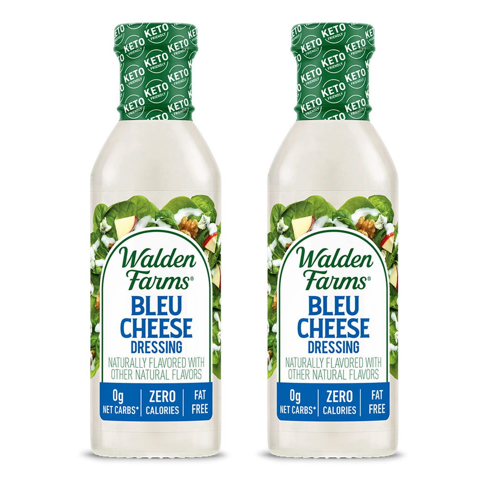 Walden Farms front packaging showing bold bleu cheese flavor and calorie-free benefit