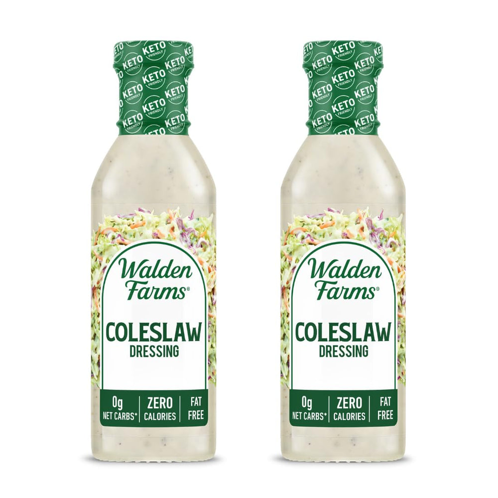 Walden Farms front packaging showing calorie-free creamy coleslaw dressing benefit
