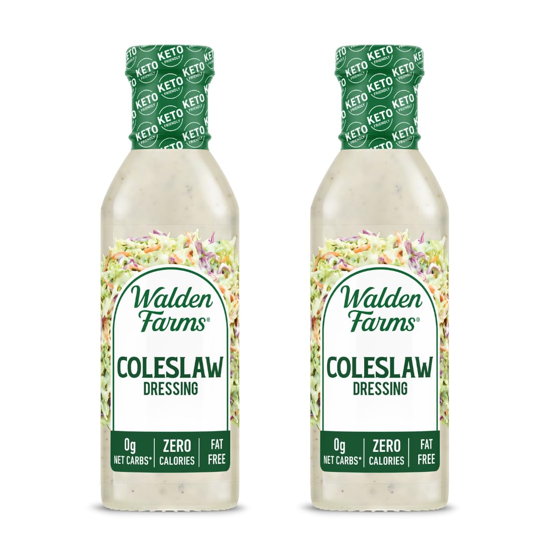Walden Farms front packaging showing calorie-free creamy coleslaw dressing benefit