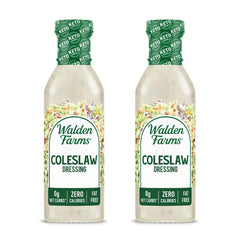 Walden Farms front packaging showing calorie-free creamy coleslaw dressing benefit