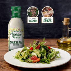 Walden Farms dressing tossed with shredded cabbage demonstrating keto-friendly taste