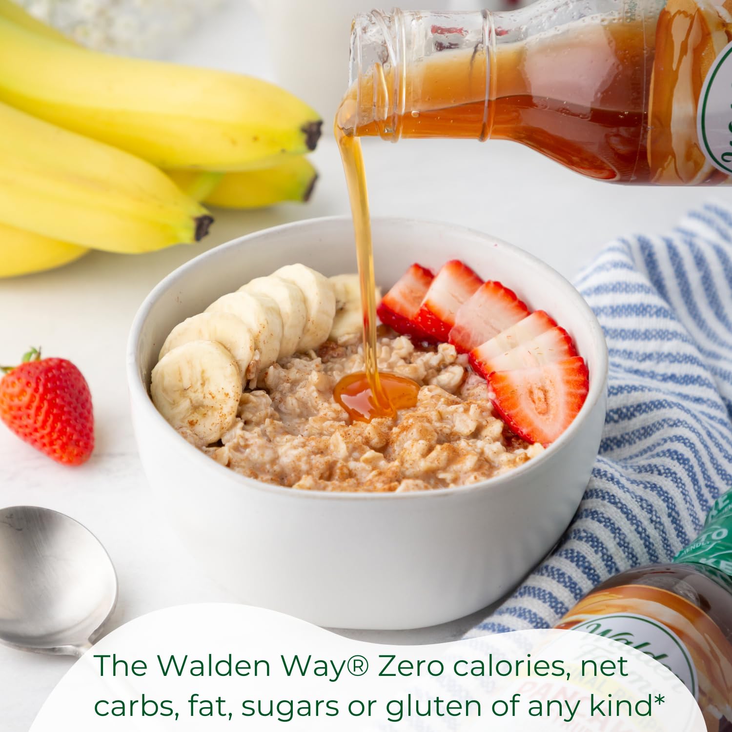 Walden Farms label close-up highlighting ingredients and diet-friendly benefits
