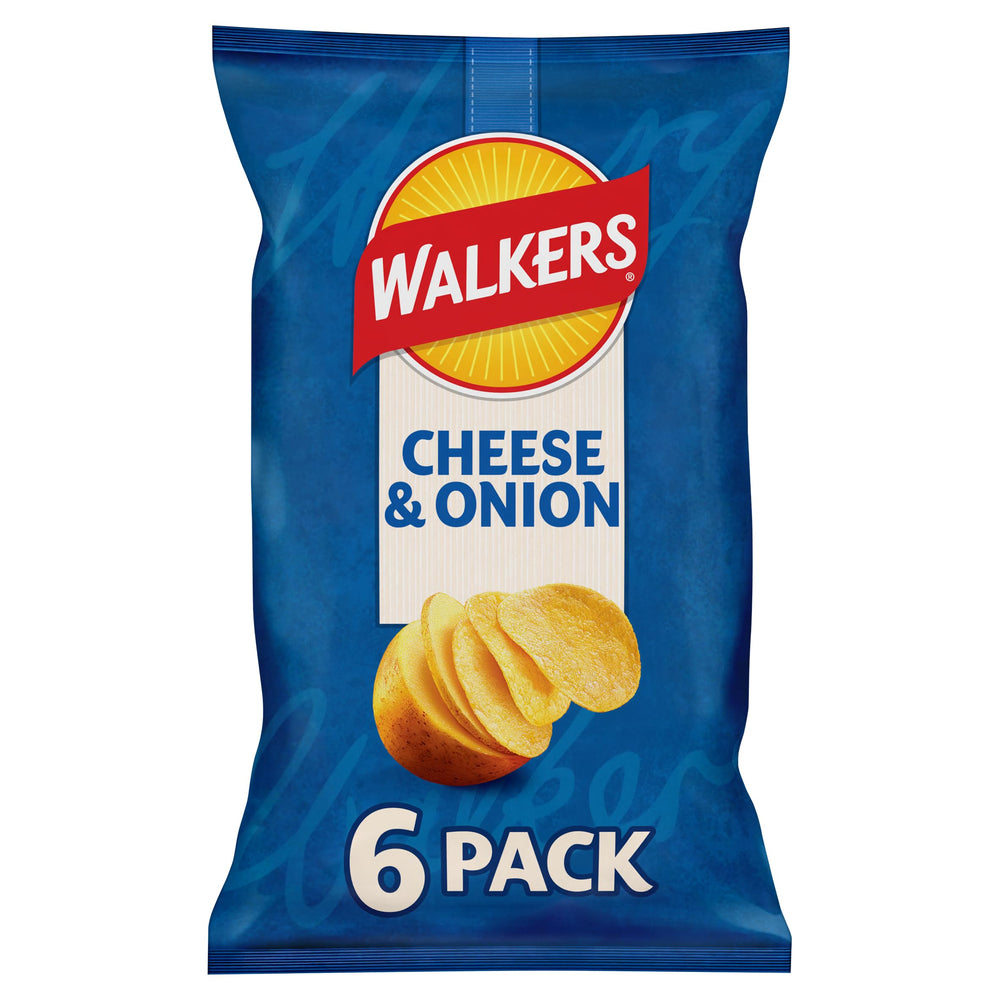 Walkers front packaging showing multipack and flavor, clear shelf appeal