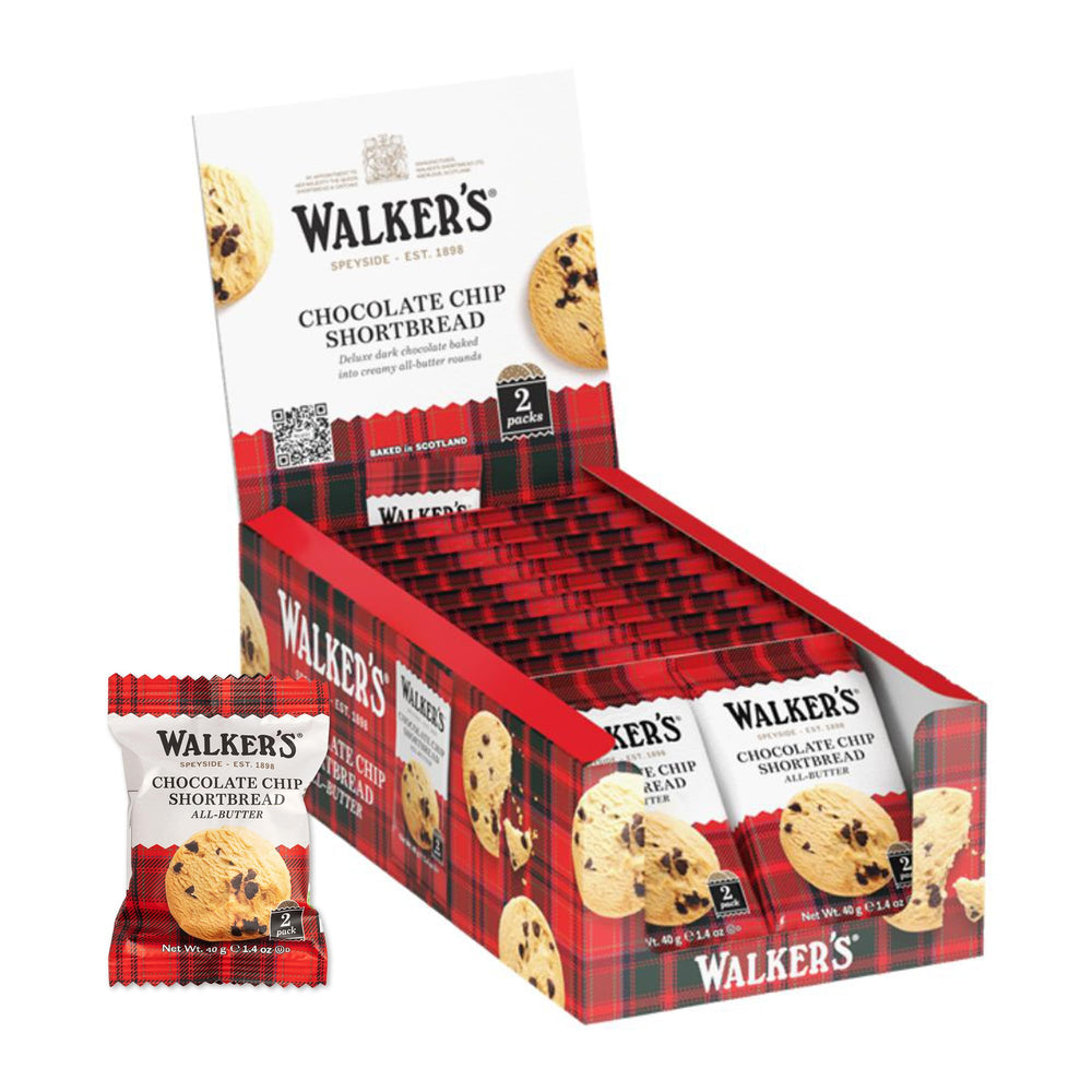 Walkers front packaging showing 20 snack packs and tartan branding for easy gifting